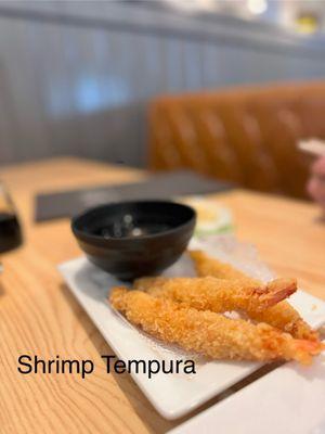 Shrimp tempura with a warm soy sauce