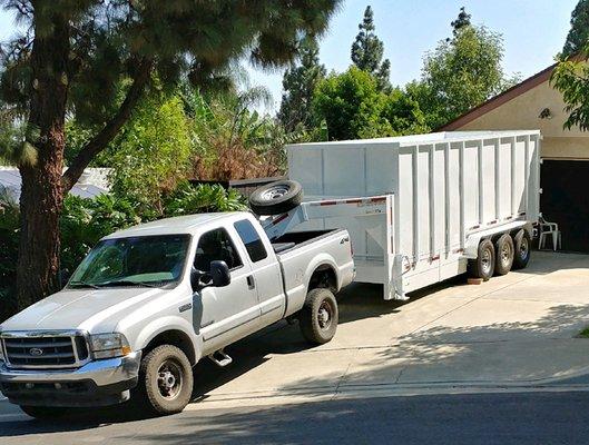 Our Latest Dump Trailer. Holds Over 30 Cubic Yards of Debris.