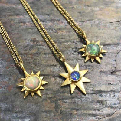 Sun and North Star Opal Necklaces