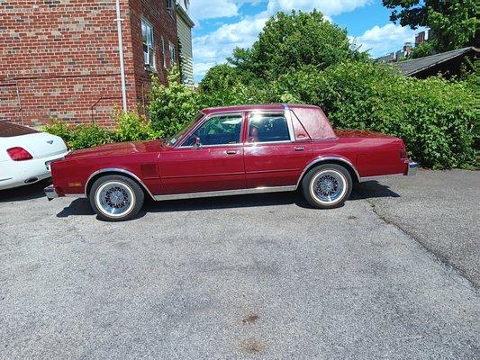 My 1987 Chrysler Fifth Ave is happy now with it's new shoes! Me even more!!