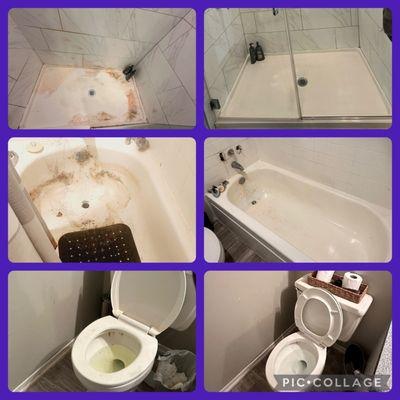 Before and After Bathroom Cleaning