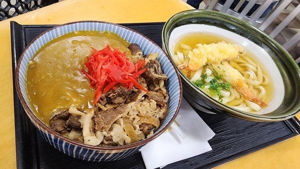 Beef curry bowl + Tempura udon