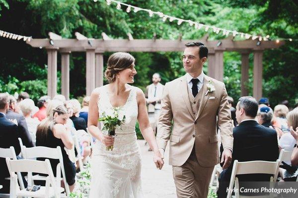 Tan summer wedding suit by Duchess, 2016.