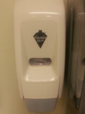 Women's restroom soap dispenser its clear not pink where's the soap ? Miami Beach FL Alton Rd & 19th street