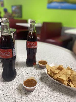 Self serve chips and salsa station