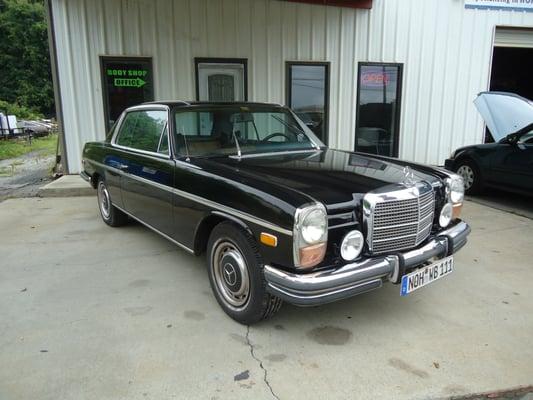 1972 C280 Mercedes Coupe was restored from nearly scratch inside and out.