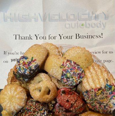 WOW!  A Thank You from High Velocity from Sal & Jerry's Bakery in Brooklyn!