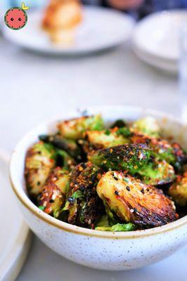 Charred Brussels Sprouts with Maple & Togarashi