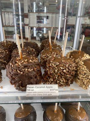 Caramel apples.