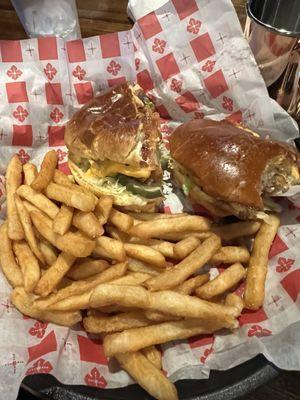 Crispy chicken sandwich with just the right amount of pickles and spice. The fries are excellent, too.