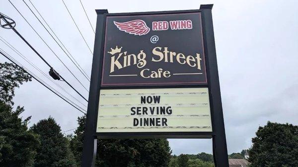 The King Street Café is open from 6 a.m. to 2 p.m. But from 4 p.m. to 10 p.m. every day, it transforms into the Red Wing.