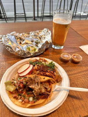 Delicious Citra IPA and some tacos.