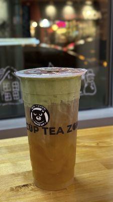 Matcha sea salt cream foam green tea