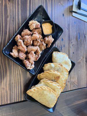 Chicken karaage and Mongolian fried dumplings