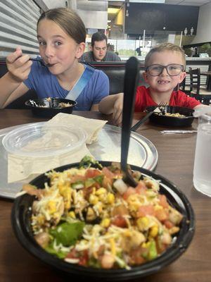 Chicken burrito bowl no rice! Lunch special $7.99