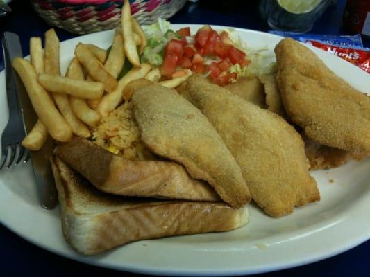 Fried fish and shrimp combo