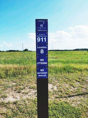 911 Location Markers Throughout The Park.