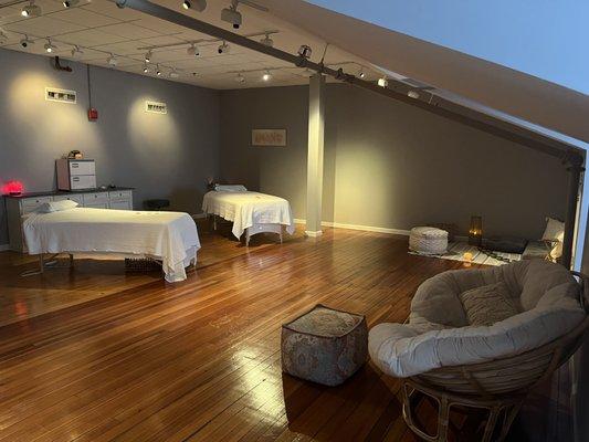 The Massage Studio on the third floor of the beautiful historic multipurpose Loretto building.