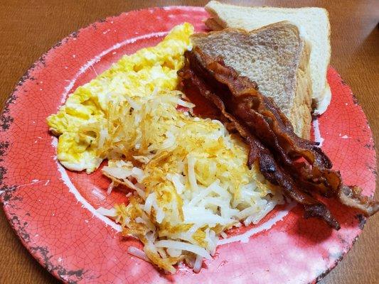 Eggs, Bacon, Hash Browns & Toast