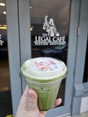 Sugar cookie matcha latte