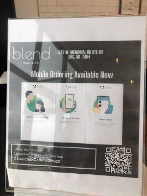 Blend Nutrition:  Engage-Your Club QR/Code