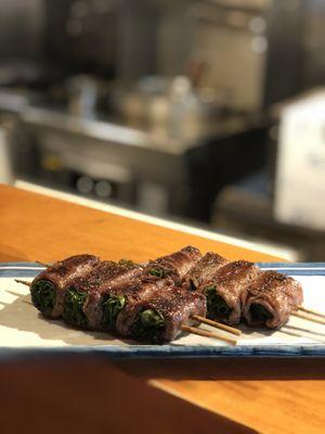 Negimaki Ribeye Skewer with Scallions