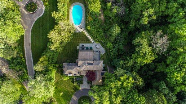 Real estate aerial photo showcasing the top view of the property.