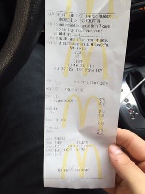 Saco McDonald's receipt