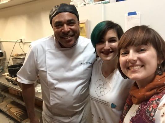 Chef Michael Poole and us during our chocolate making class!