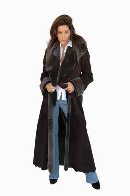 Long Women's Shearling Fur Coat