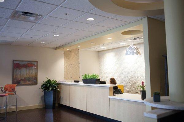 The front desk where patients first check in and meet with our Business Office staff. -- at A Personal Choice Tubal Reversal.