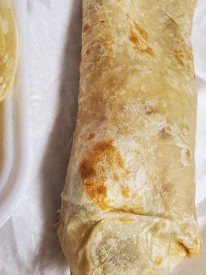 Bean Burrito in a tasty homemade tortilla.