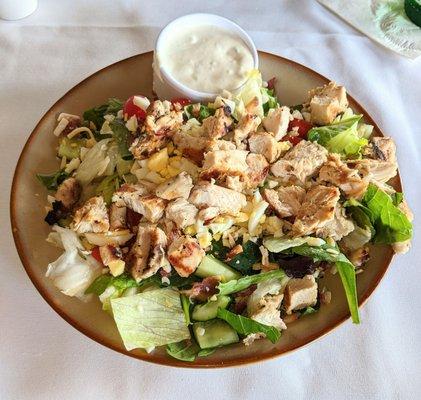 Chopped Cobb salad with blue cheese.