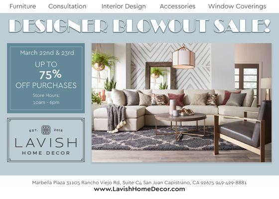 Designer Blowout Sale March 2019!