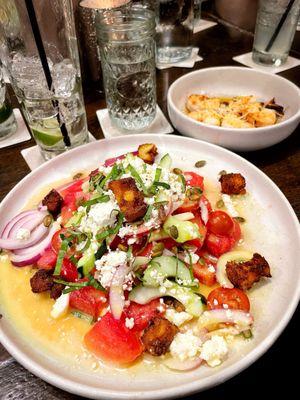 Watermelon Salad and a side of Woodstone Roasted Shrimp