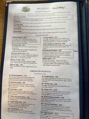 Menu. Just take a look at the "Shipwrecked "