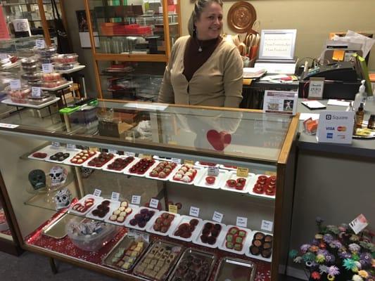 The owner and her delicious chocolates