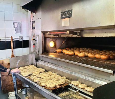 How the sausage, er, bagels are made!