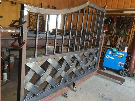 "Braided" metal gate for Old Liberty Schoolhouse