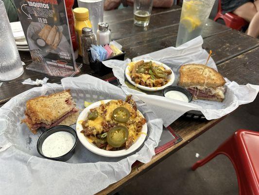 Without asking our awesome waitress knew we were sharing this tasty Ruben Sandwich and brought it out on two plates!