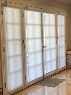 Roller Blinds on the window doors