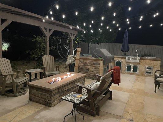 Patio and new pergola.