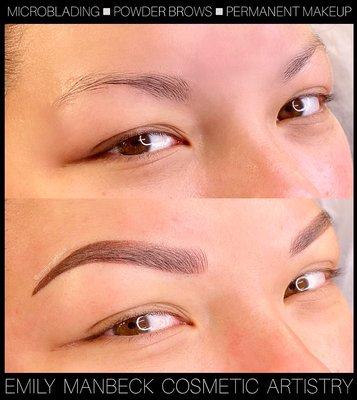 Microblading + Shading/Combination Brows by Emily Manbeck