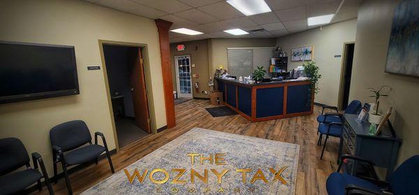 The lobby of Wozny Tax accountants office