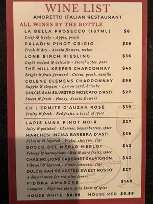 Wine menu