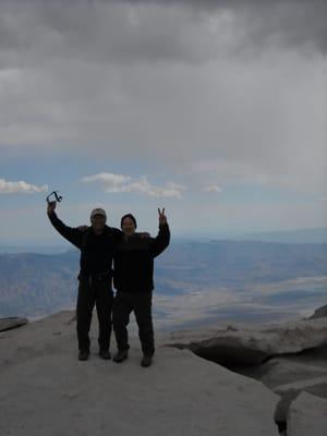 That's me on the left making it to the top of Mt Whitney because of Stacy's great care!