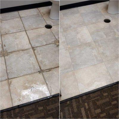 Tile floor - before & after