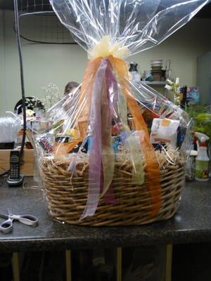 We do gift baskets, food baskets, goodie baskets and more! Call and lets create one together!