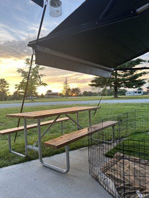 Patio, sunset