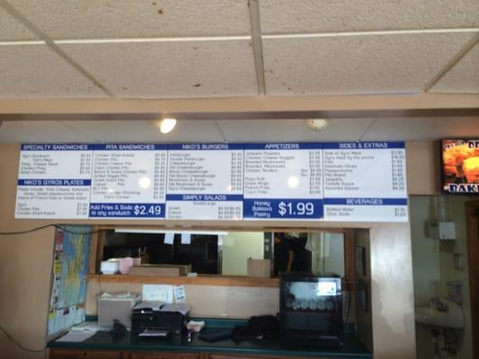 The menu with a wide selection